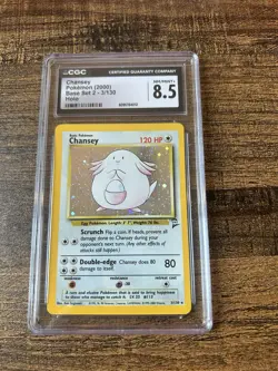 CGC 8.5 Chansey 2000 Base Set 2 3/130 Holo SWIRL Pokemon Card - Image 1