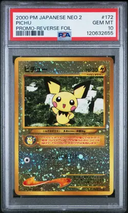 PSA 10 - Pichu - #172 - Neo File 2 - Japanese - Pokemon Card - Image 1