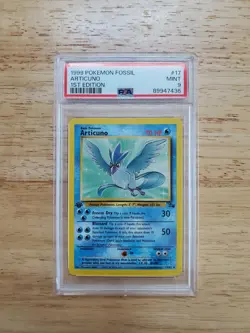 Pokemon PSA 9 MINT 1999 Articuno 17/62 1st Edition Fossil Rare Card - Image 1