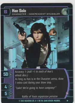 STAR WARS TCG WOTC PREVIEW PROMO HAN SOLO (A) FOIL NM/MINT Top Shelf Card - Image 1
