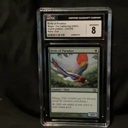 Birds of paradise Foil Eighth Edition 8th NM/MINT CGC (7013) Grade 8 Magic MTG - Image 1