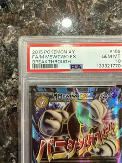 Pokemon M Mewtwo EX 159/162 Full Art 2015 XY Breakthrough GEM MINT PSA 10 MEGA - Image 3