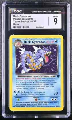2000 POKEMON TEAM ROCKET - HOLO #8/82 DARK GYARADOS CGC 9 ⭐MINT⭐ - Image 1