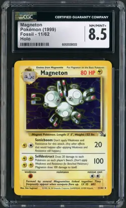 1999 Pokemon Fossil Magneton Unlimited Holo Rare 11/62 CGC 8.5 - Image 1