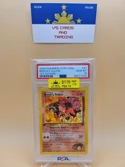 2000 Pokemon Gym Challange Brock's Vulpix 1st Edition #37 PSA 10 - Image 1