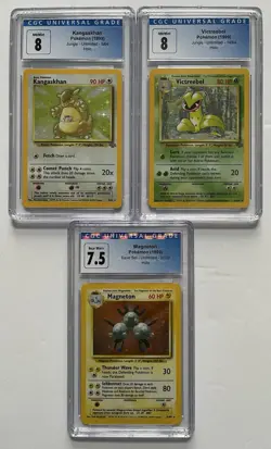 Pokemon 1999 HOLO Kangaskhan (5/64), Victreebel (14/64), Magneton (9/102) - CGC! - Image 1