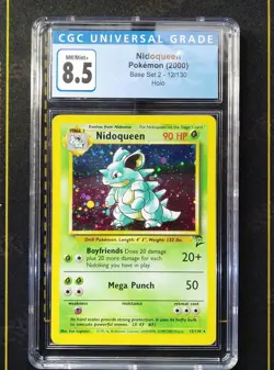 2000 Pokemon Base Set 2 Nidoqueen #12 English Holo Rare 12/130 CGC 8.5 - Image 1