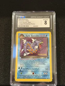 CGC 8 Dark Gyarados 8/82 League Prerelease Promo Team Rocket 1999 Pokemon Card - Image 1