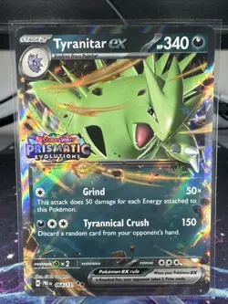 Pokemon TCG Tyranitar EX 064/131 Stamped Prismatic Evolutions Promo Card - Image 1