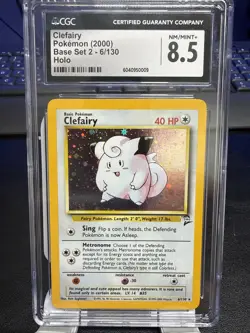 CGC 8.5 Clefairy 2000 Base Set 2 6/130 Holo Pokemon Card - Image 1