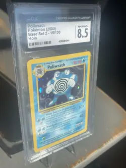 CGC 8.5 Poliwrath Holo 15/130 Pokemon 2000 Base Set 2 - Image 1