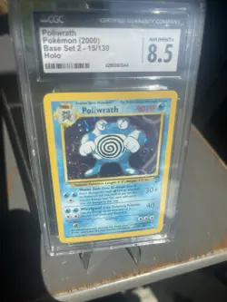 CGC 8.5 Poliwrath Holo 15/130 Pokemon 2000 Base Set 2 - Image 2