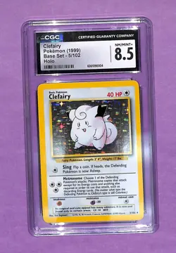 CGC 8.5 Clefairy 1999 Base Set 5/102 Holo Pokemon Card - Image 1