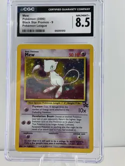2000 POKEMON PROMO BLACK STAR POKEMON LEAGUE #9 MEW-HOLO CGC 8.5 NM/MINT+ - Image 1