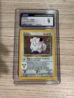 Clefairy Pokemon 1999 Base Set Holo 5/102 CGC 9 Mint Vintage WOTC - Image 1