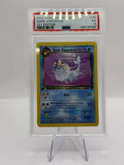 PSA 5 Dark Vaporeon 45 1st Edition Pokemon Rocket 2000 - Image 1