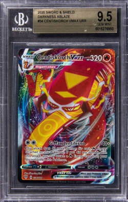 2020 POKEMON SWORD & SHIELD DARKNESS ABLAZE ULTRA RARE CENTISKORCH VMAX BGS 9.5 - Image 1