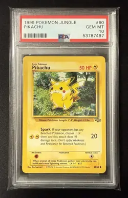1999 Pokemon Pikachu Jungle 60/64 PSA 10 GEM MINT #60 - Image 1