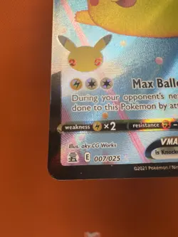 Pokemon TCG Flying Pikachu VMAX 007/025 Celebrations Full Art Ultra Rare 1518 - Image 4