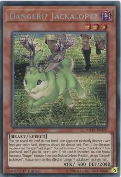 Yugioh Danger!U JackalopeU MP19-EN139 Secret Rare 1st Edition LP - Image 1