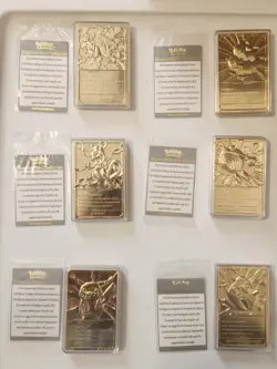 *NO Pokeballs* Set Of 6 Pokemon 23K Gold Plated Cards 1999 Burger King Promotion - Image 2