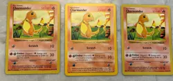 3 Pokemon Charmander Shadowless Base Set Card # 46/102 - Lot of 3 - Image 1