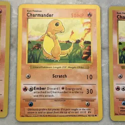 3 Pokemon Charmander Shadowless Base Set Card # 46/102 - Lot of 3 - Image 4