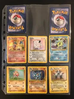 BASE Set near complete 1999 Pokemon trading cards MP/HP - Image 1