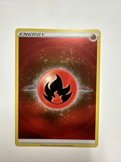 Pokemon Card Fire Energy Crown Zenith Reverse Holo Foil (Non numbered) M/NM A - Image 1