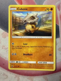 Cubone Common SM - Crimson Invasion 52/111 NM English Pokemon Card - Image 1