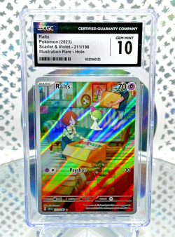 CGC 10 Ralts 211 Scarlet & Violet Base Set Secret Illustration Rare Pokemon Card - Image 1