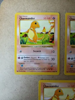 Pokemon TCG Charmander 46/102 Shadowless Base Set 3x Card Lot LP Condition - Image 2