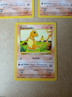 Pokemon TCG Charmander 46/102 Shadowless Base Set 3x Card Lot LP Condition - Image 4