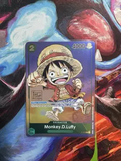 Monkey.D.Luffy P-037 1st Anniversary Tournament STAMP Promo One Piece Card Game - Image 1