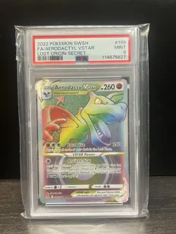 PSA 9 2022 Pokemon Lost Origin Aerodactyl VSTAR Secret Graded Slab TCG Card. - Image 1