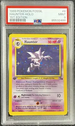 Pokemon Fossil Haunter Holo Card #6/62 First Edition Psa 9 - Image 1