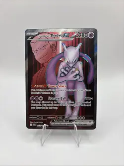 Pokemon Destined Rivals Team Rockets Mewtwo EX Full Art 213/182 English Card - Image 1