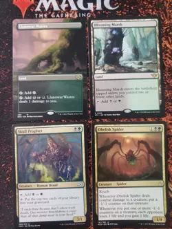 Llanowar Wastes + Blooming Marsh EDH Golgari rare land lot + Obelisk Spider +1 - Image 1