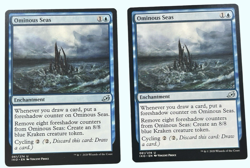 2X Ominous Seas, Ikoria: Lair of Behemoths, Near Mint, Magic the Gathering MTG - Image 1