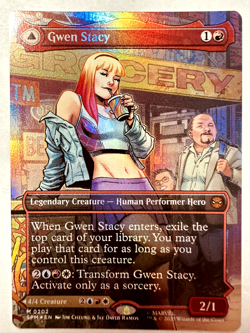 FOIL MTG Gwen Stacy / Ghost Spider M 0202 Magic Spider-Man BORDERLESS - Image 1