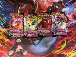 Pokemon TCG SWSH Fusion Strike Booster Pack Full Art Set-4 Packs SEALED! - Image 1