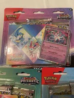 Pokemon TCG Prismatic Evolutions Tech Sticker Collection Blister Set of 3 Sealed - Image 3