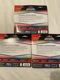 Pokemon TCG Prismatic Evolutions Tech Sticker Collection Blister Set of 3 Sealed - Image 5