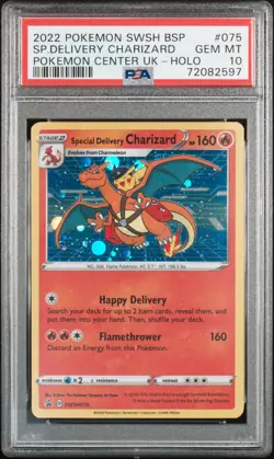 2022 POKEMON SWSH BLACK STAR PROMO #075 SPECIAL DELIVERY CHARIZARD-HOLO PSA 10 - Image 1