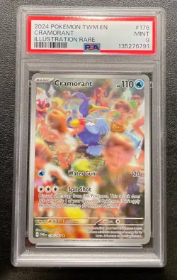2024 Pokemon TWM EN 176/167 Cramorant Illustration Rare PSA 9 - Image 1