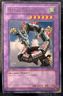 1st Edition Metal Dragon LOB-102 Yu-Gi-Oh Legend of Blue Eyes White Dragon - Image 1