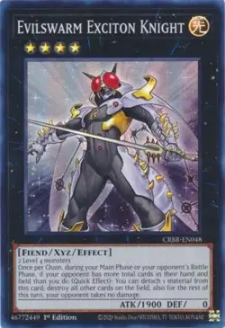Yugioh! Evilswarm Exciton Knight - CRBR-EN048 - Super Rare - 1st Edition Near Mi - Image 1