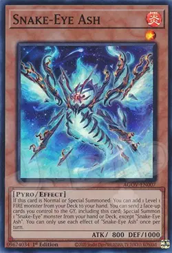 Yugioh Snake-Eye Ash - 1st Edition Super Rare NM - Plus Free Holo - Image 1