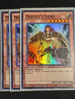Yugioh - x3 Majesty's Fiend CT12-EN004 Limited Edition Super Rare NM - Image 1