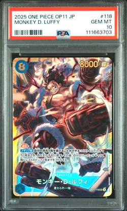 Monkey D. Luffy OP11-118 Japanese One Piece A Fist of Divine Speed SEC - PSA 10 - Image 1